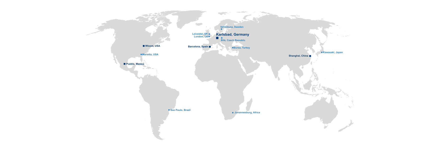 World Map with locations of sonotronic